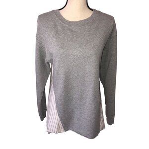 Stateside Size XS Top Mixed Media Pullover Tunic Gray Cotton Long Sleeve Knit